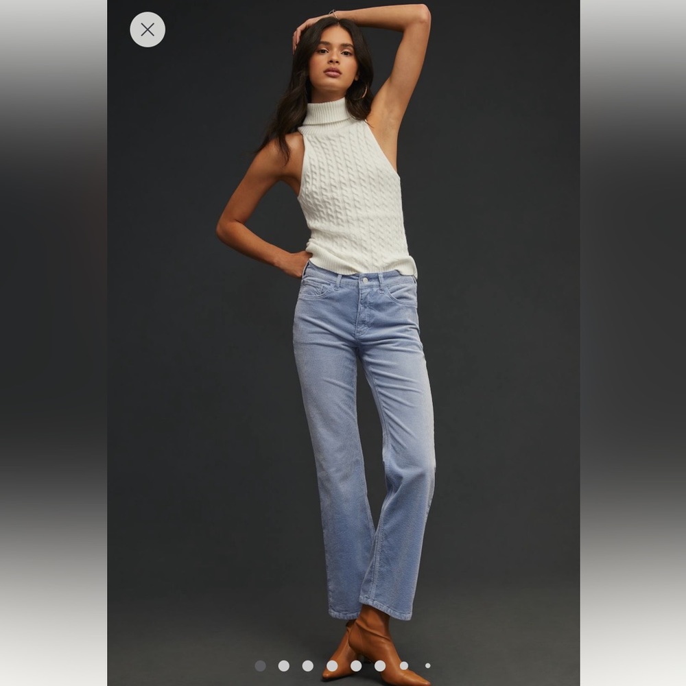 Anthropologie Pilcro NWT YaYa mid-rise crop flare corduroy jeans in Iris…